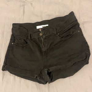 High waisted Black Denim Jean Shorts